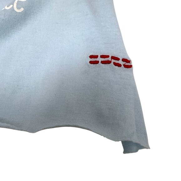 Peace Love World Oversized Scarf Light Blue Oblong Heart Peace Sign 14x84 NWT - Picture 5 of 9